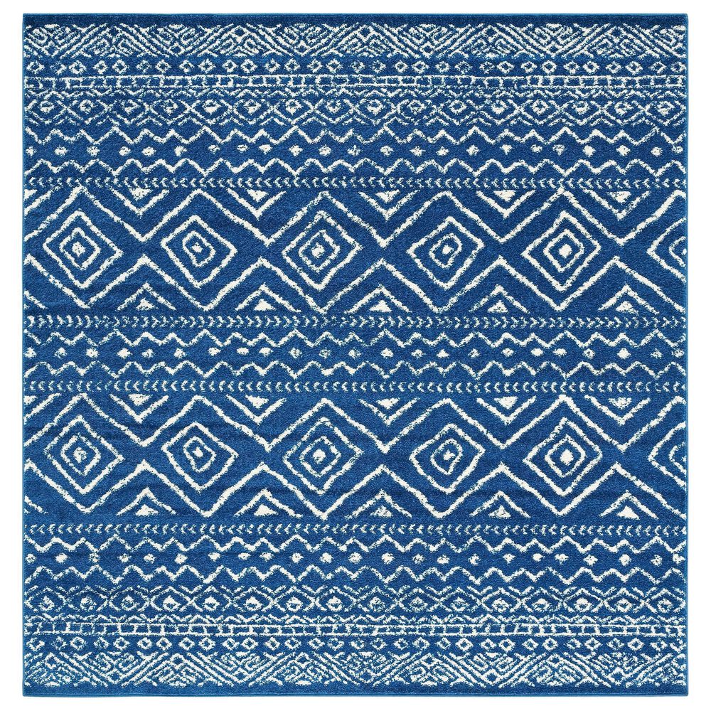 Safavieh Tulum TUL267N 6"7" Square Navy and Ivory Area Rug, , large
