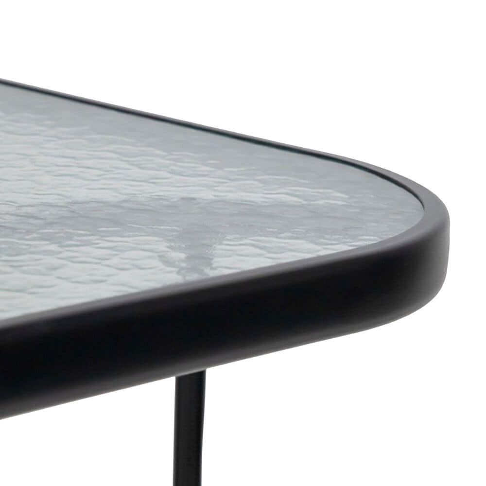 Furniture of America Roan Outdoor Dining Table with Umbrella Hole in Black - Table Only, , large