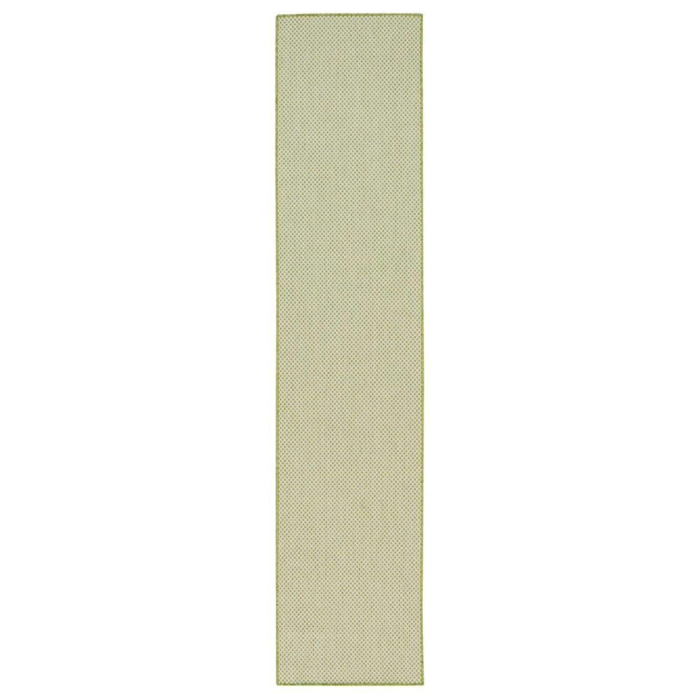 Nourison Courtyard Ivory and Green 2&#39; x 6&#39; Indoor/Outdoor Runner, , large