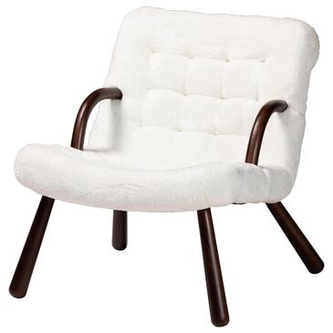 Baxton Studio Eisa Accent Chair in White, , large