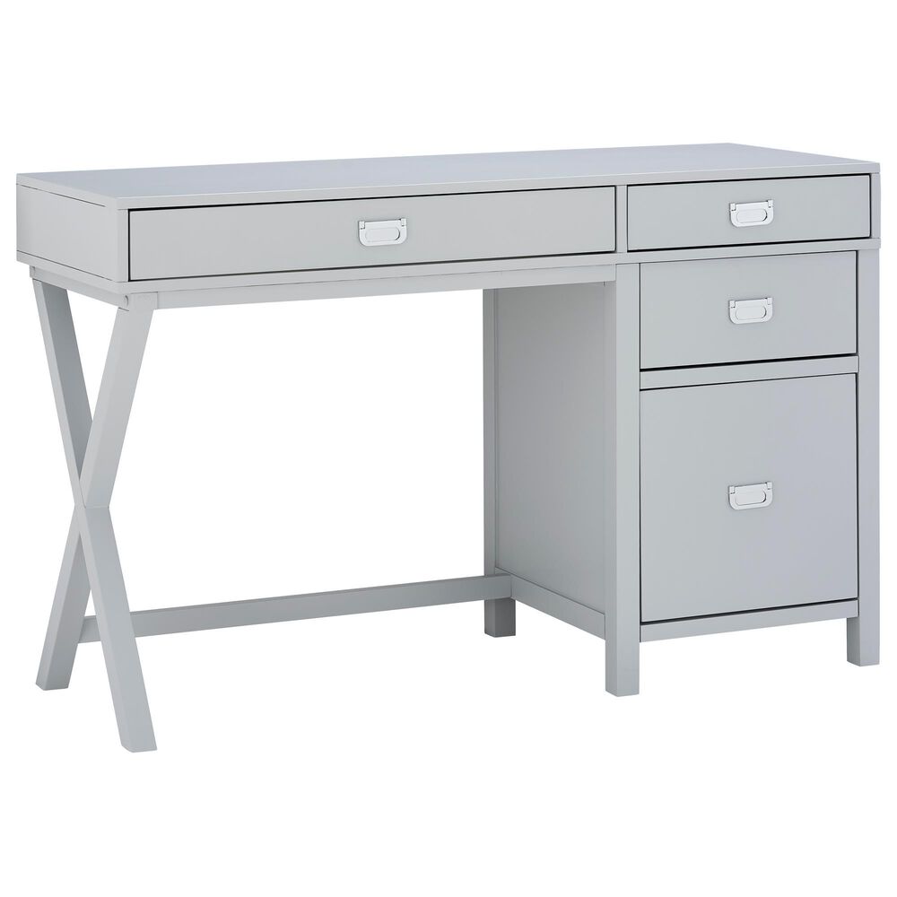 Linon Home Decor Peggy Side Storage Desk in Grey, , large