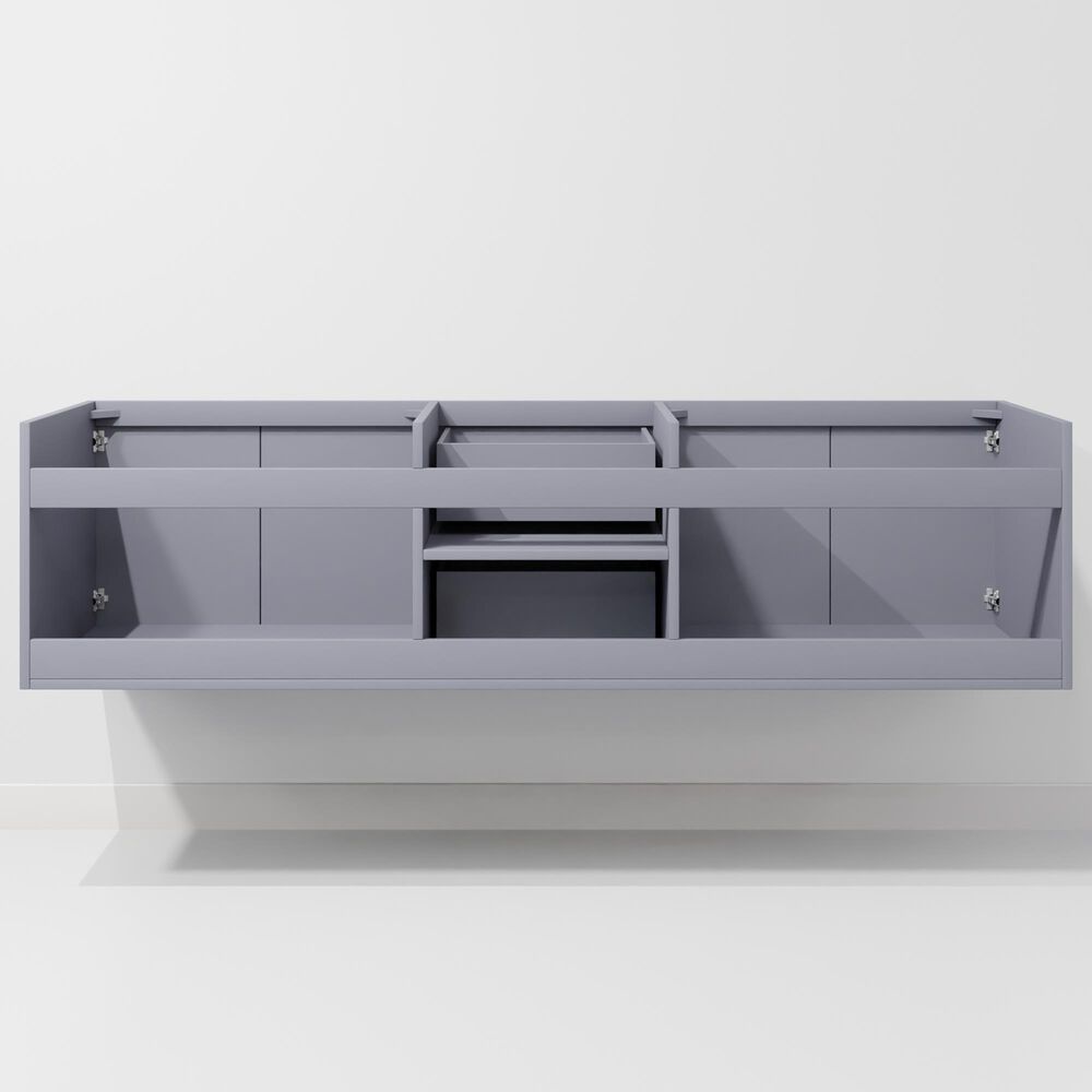 Lexora Home Geneva 72" Double Bathroom Vanity in Dark Grey with 2 cm White Cultured Marble Top and Rectangular Sinks, , large