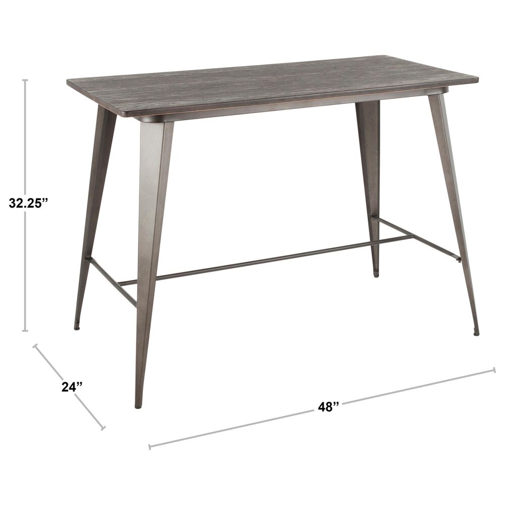 Lumisource Oregon Counter Table in Espresso/Antique, , large