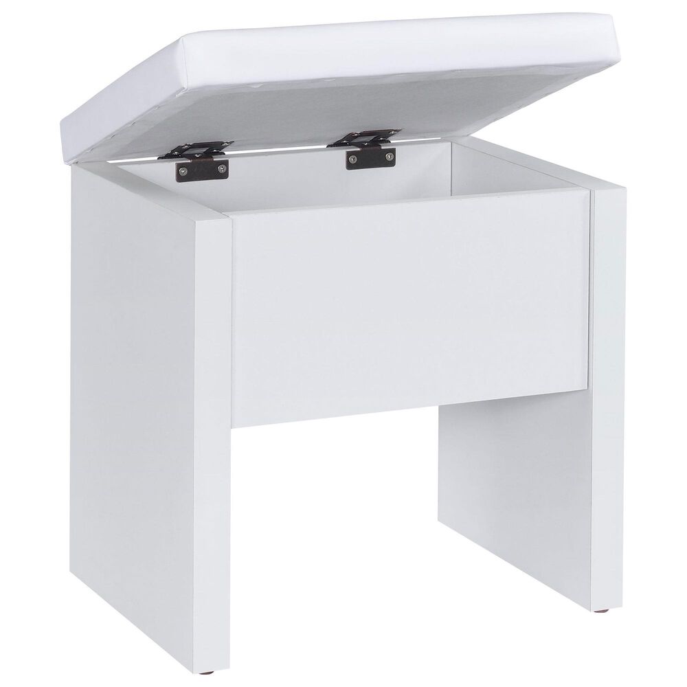 Coaster Bunbury Makeup Vanity Table Set in White, , large