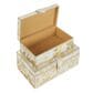 Maple and Jade 2-Piece Handmade Decorative Box Set with Snap Front Closure in Gold, , large