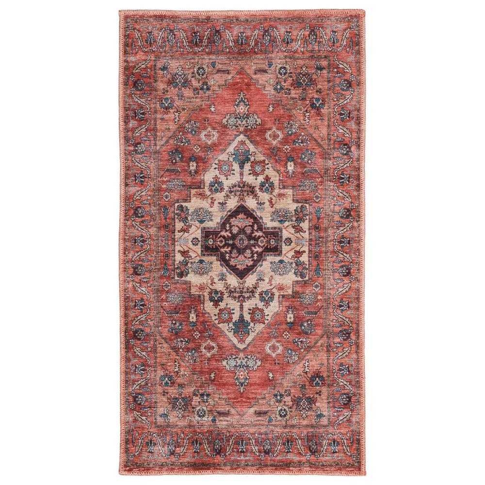 Nourison Grand Washables 2" x 4" Rust and Multicolor Area Rug, , large