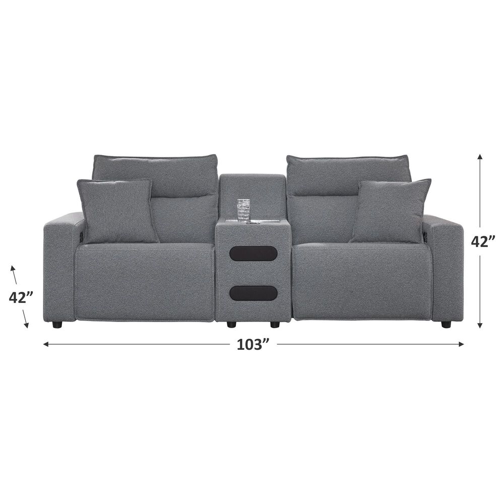 Ashley ModMax II 3-Piece Power Reclining Symmetrical Sectional with Console in Salt and Pepper, , large