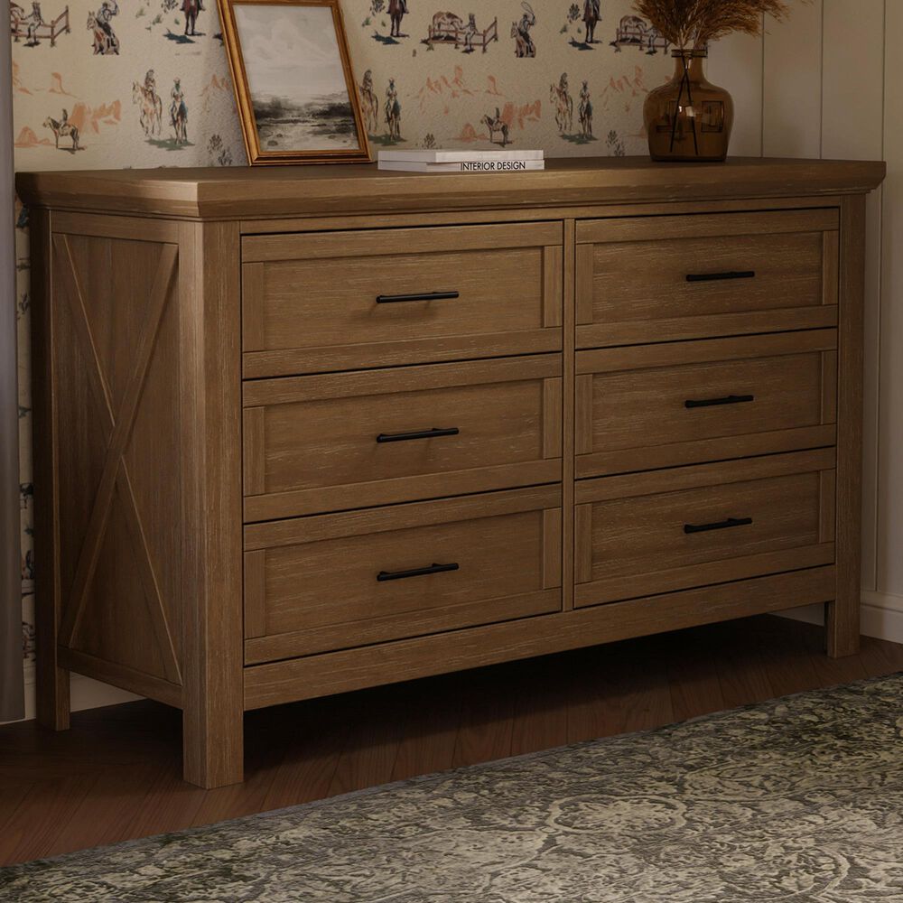 DaVinci Emory Farmhouse 6-Drawer Dresser in Driftwood, , large