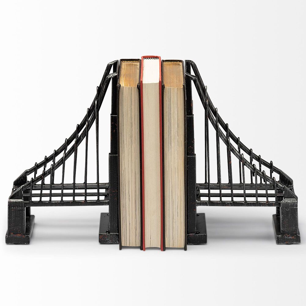 Mercana Suspension Bridge Decorative Bookend in Brown &#40;Set of 2&#41;, , large