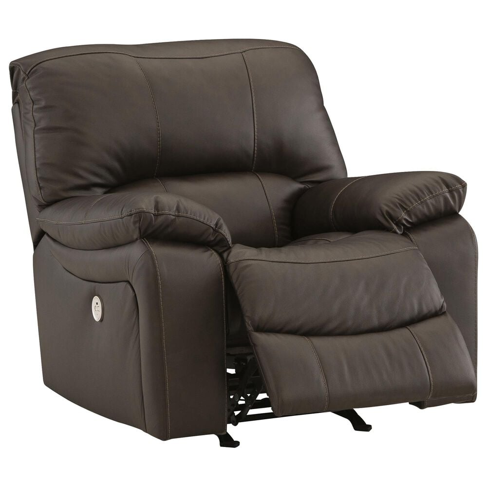 Ashley Leesworth Power Reclining Sofa and Recliner Set in Dark Brown, , large