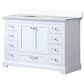Lexora Home Dukes 48" Single Bathroom Vanity in White with 2 cm White Cultured Marble Top and Rectangular Sink, , large
