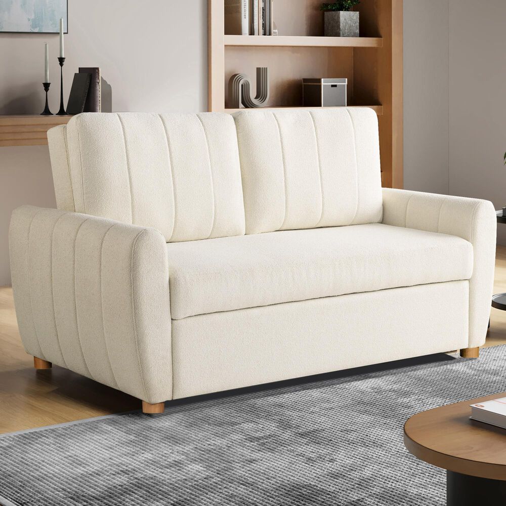 Lifestyle Solutions Galloway Convertible Loveseat in Ivory, , large