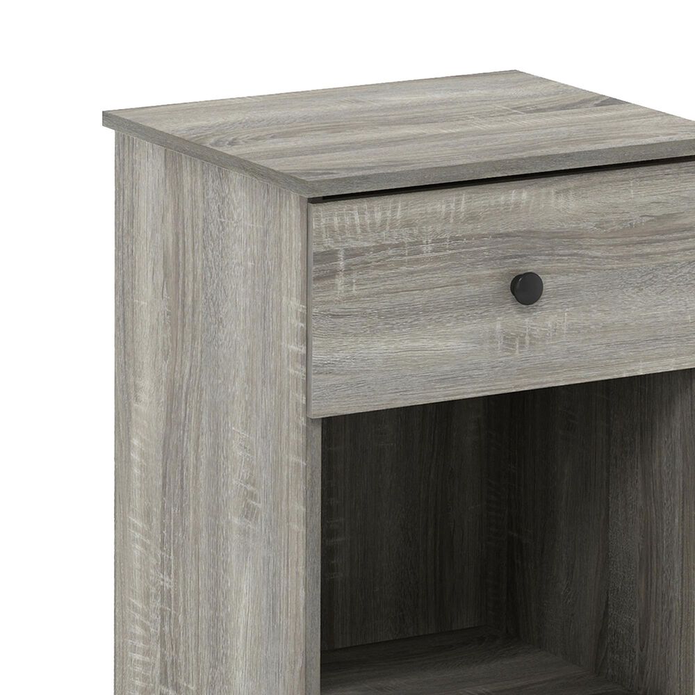 HOMLUX 1-Drawer Modern Nightstand with Knob Handle in French Oak Grey, , large