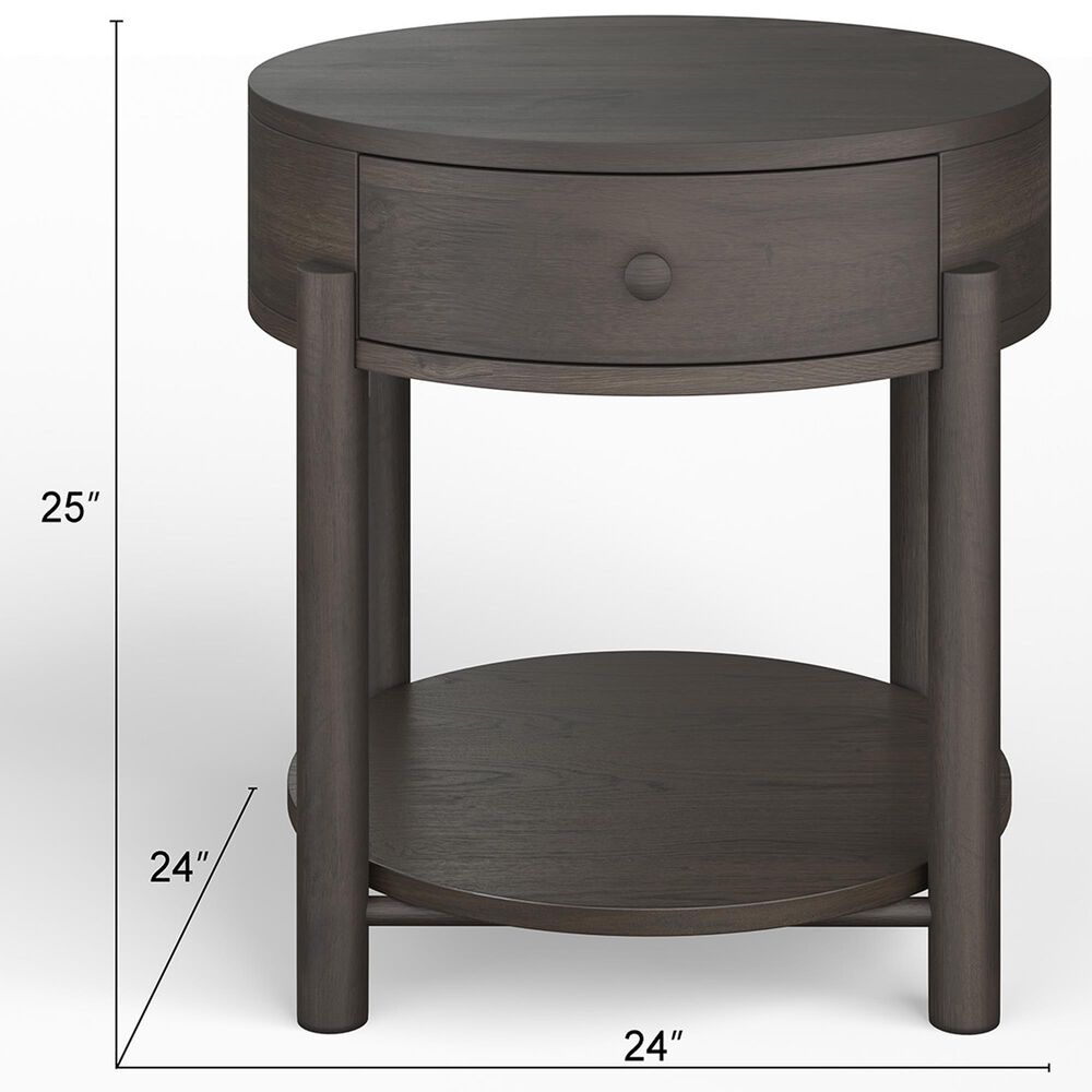 Nicolette Home Hadleigh Round End Table in Coffee Bean, , large
