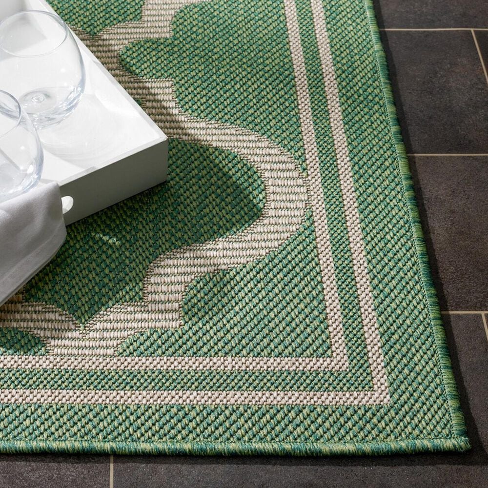 Safavieh Bermuda 9&#39; x 12&#39; Green and Beige Indoor/Outdoor Area Performance Rug, , large