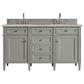 James Martin Brittany 60" Double Bathroom Vanity in Urban Gray with 3 cm Tajnar Eclos Top and Rectangular Sinks, , large