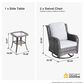 HOMLUX 3-Piece Patio Conversation Set with Curved-Arm Swivel Rocking Chairs and Light Gray Wicker in Gray, , large