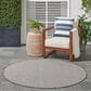 Nourison Courtyard Ivory and Charcoal 5" Round Indoor/Outdoor Area Rug, , large
