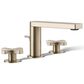 Kohler Composed Widespread Bathroom Sink Faucet with Cross handles in Vibrant Brushed Bronze, , large