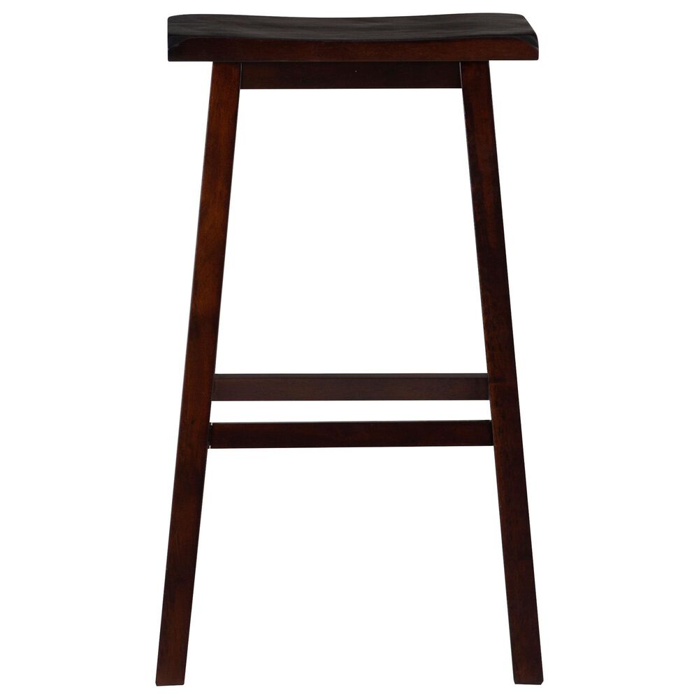 Linon Home Decor Saddle Bar Stool in Dark Brown, , large