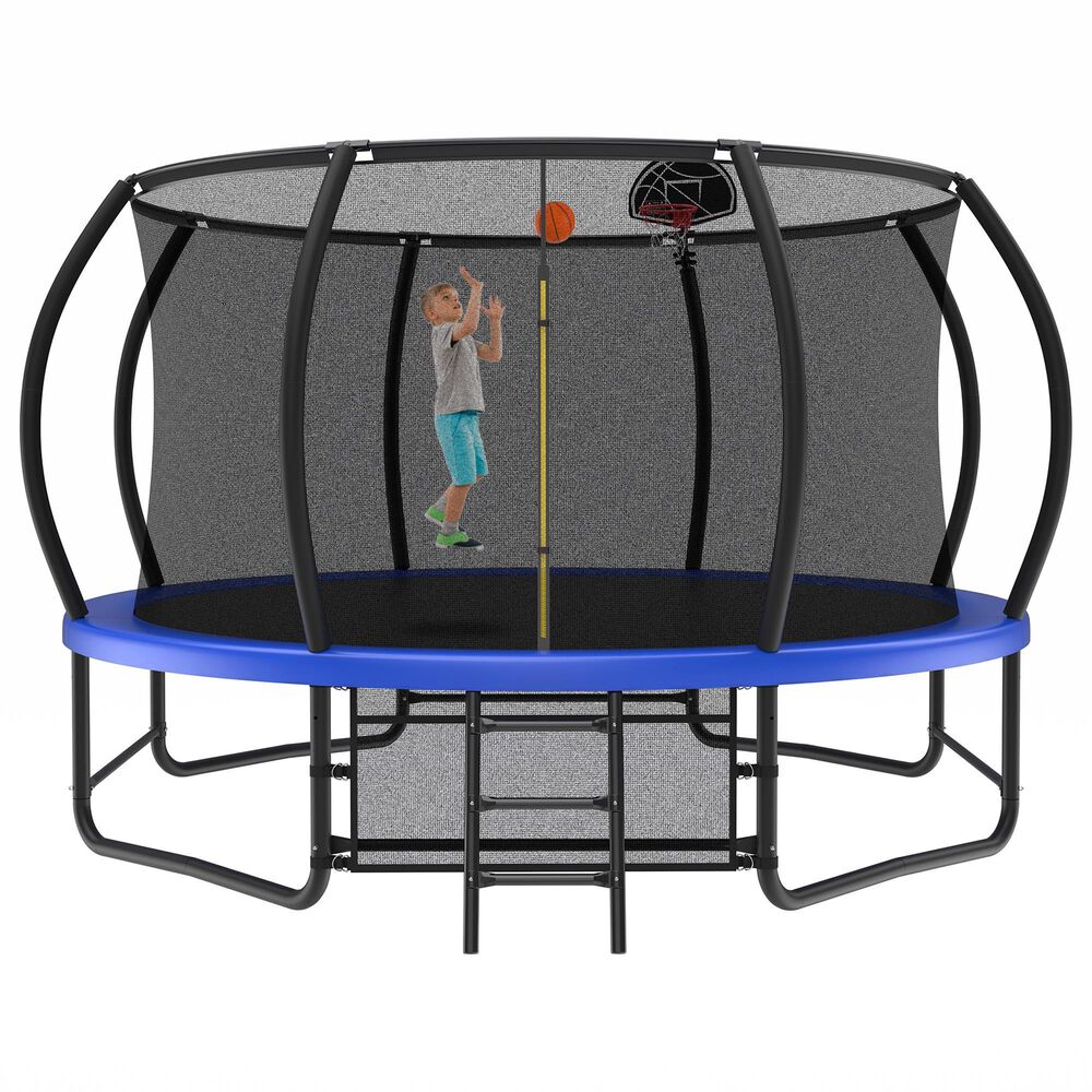 HOMLUX 14' Outdoor Trampoline in Blue, , large
