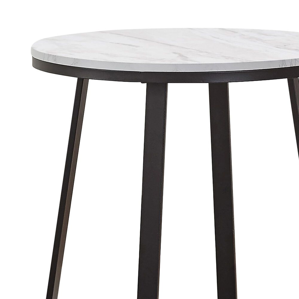 Pacific Landing Hugo Round End Table in Matte Black and White, , large