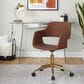 Lumisource Margarite Task Chair with Brown Faux Leather Cushion in Black, , large