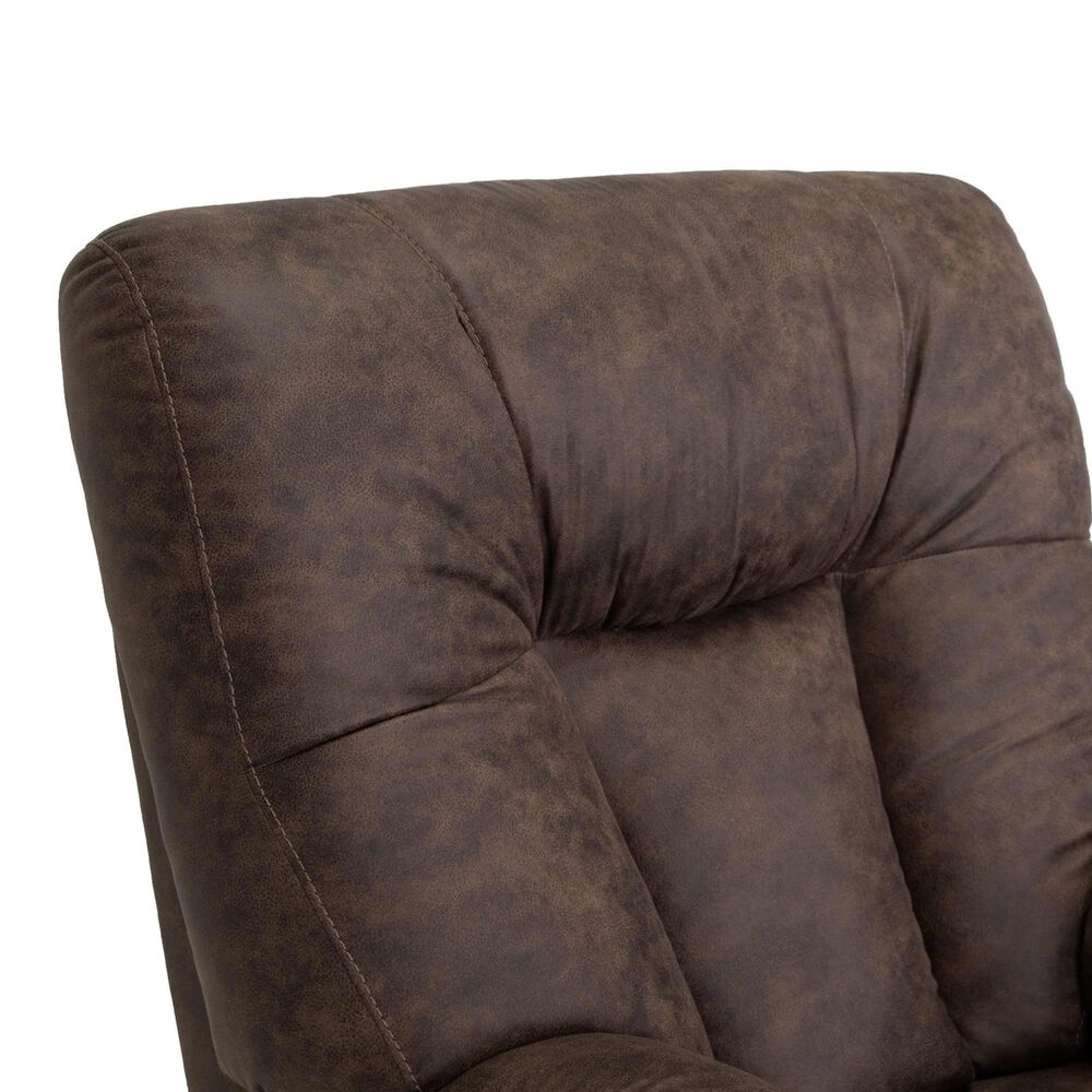 Moore Furniture Connery Manual Swivel Rocker Recliner in Amargo Coffee, , large