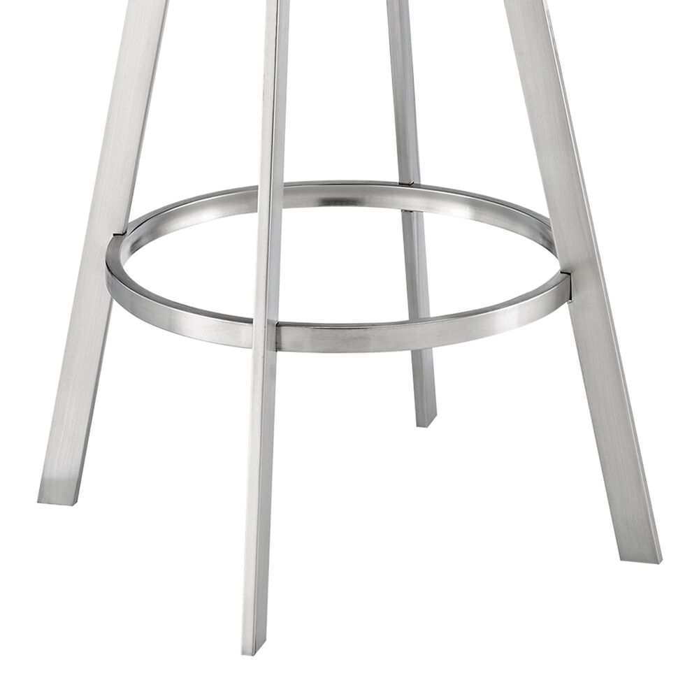 Blue River Flynn 30&quot; Swivel Bar Stool with Black Cushion in Brushed Stainless Steel, , large