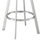 Blue River Flynn 30" Swivel Bar Stool with Black Cushion in Brushed Stainless Steel, , large