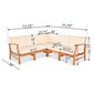 Hearth and Haven Perla 5-Piece Outdoor Sectional in Cream, , large