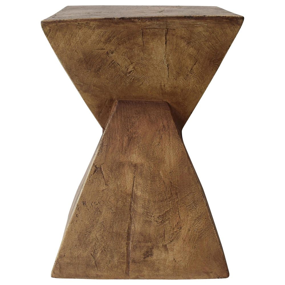 Hearth and Haven Tess Outdoor Twist-Shape Side Table in Natural, , large