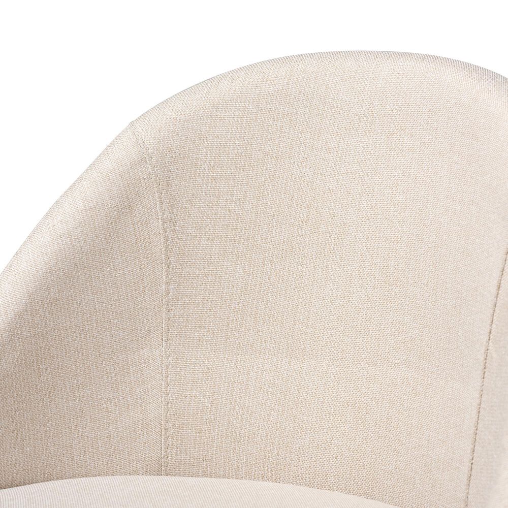 Baxton Studio Carra Swivel Bar Stool with Light Beige Cushion in Walnut (Set of 2), , large