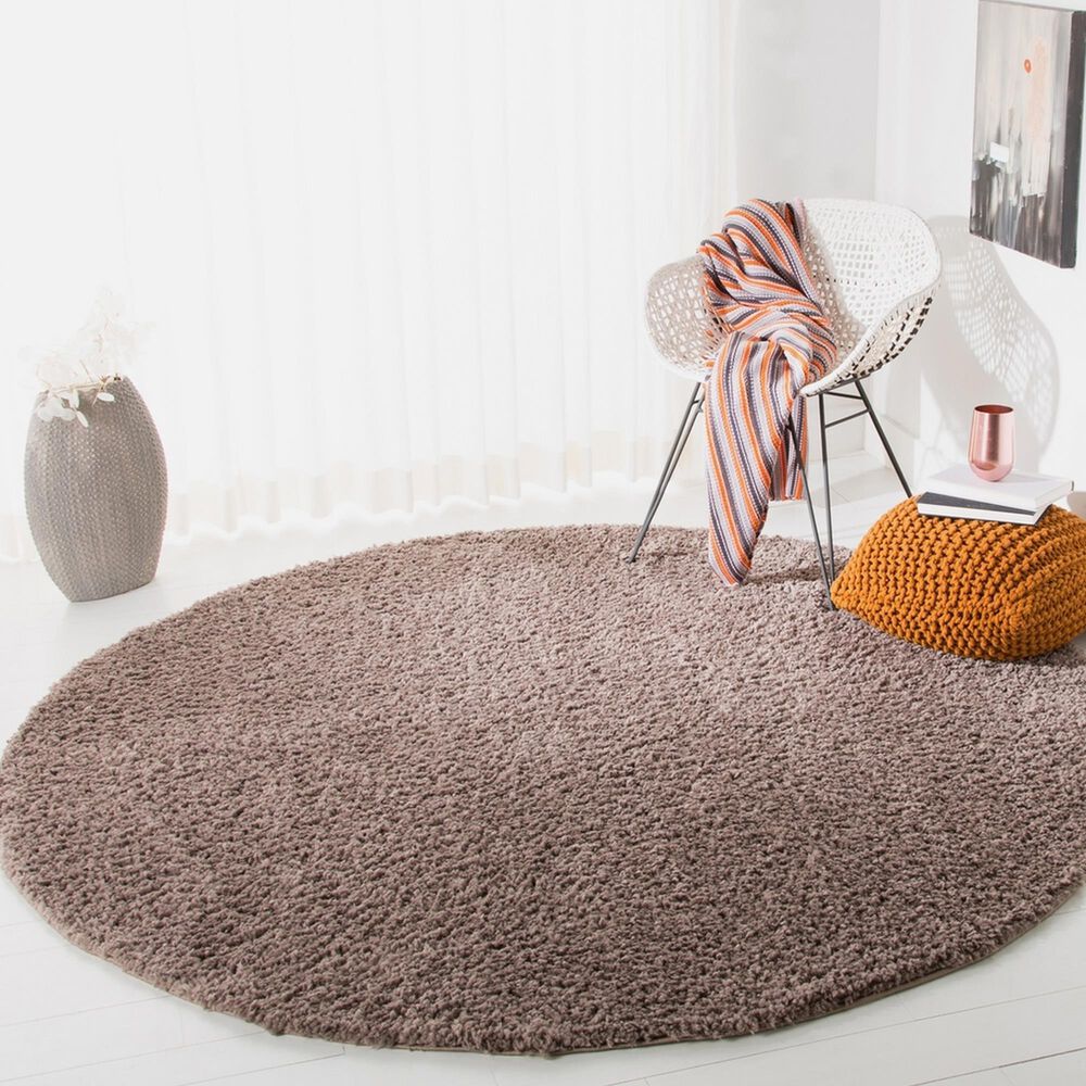 Safavieh August Shag 3&#39; Round Taupe Area Rug, , large