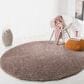 Safavieh August Shag 3" Round Taupe Area Rug, , large