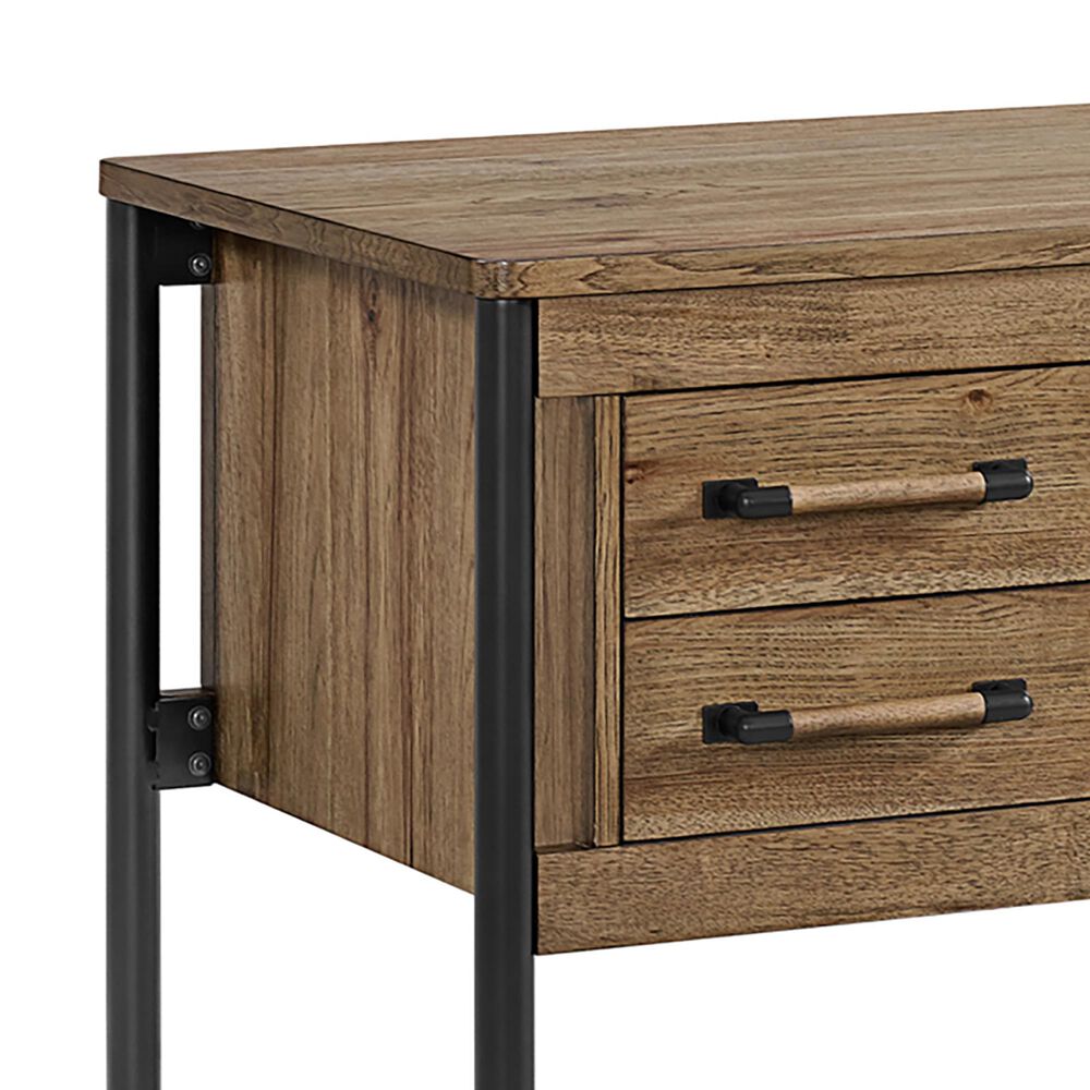 Hawthorne Furniture Norcross 60" Half Pedestal Desk in Hickory and Black, , large