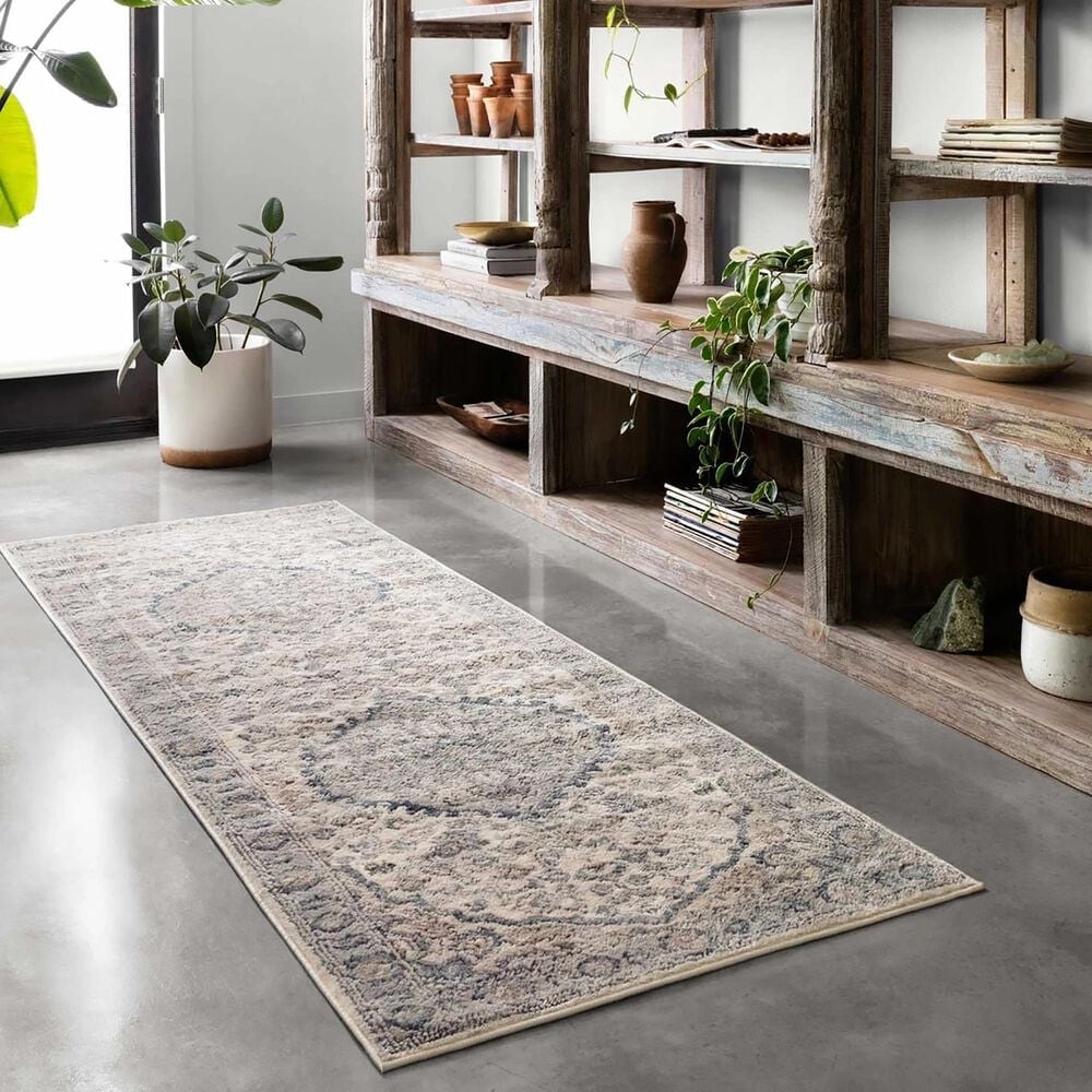Loloi II Teagan TEA-01 2&#39;8&quot; x 13&#39; Natural and Light Grey Runner, , large