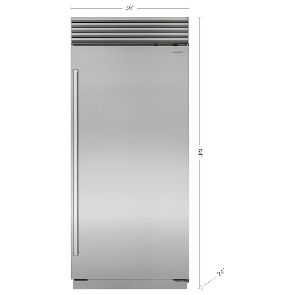 Sub Zero 22.8 Cu. Ft. Classic Right Hinge Built-In Refrigerator with Pro Handle in Stainless Steel, , large