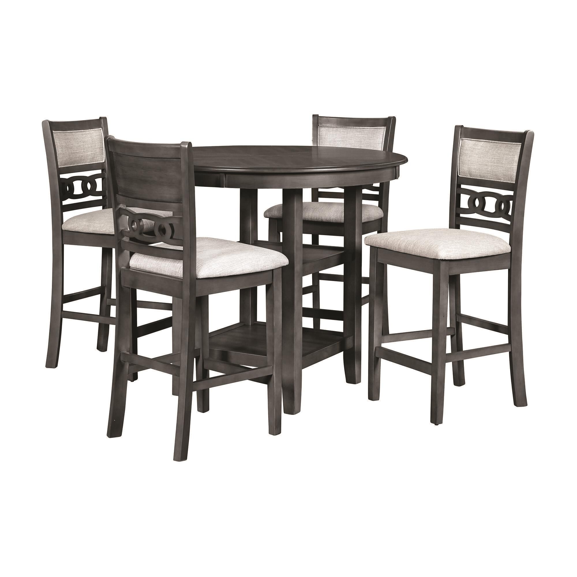 New Heritage Design Gia 5 Piece Counter Dining Set in Gray NFM