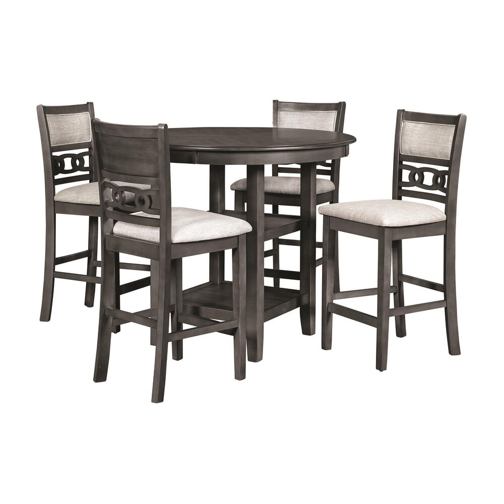 New Heritage Design Gia 5 Piece Counter Dining Set in Gray, , large