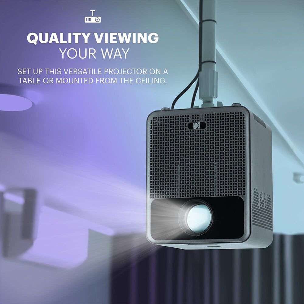 Kodak FLIK HD10 Smart Projector, 1080p Portable Projector with Bluetooth, Wi-Fi &amp; Android TV, , large