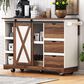HOMLUX 56" Kitchen Island with Drop Leaf in White, , large