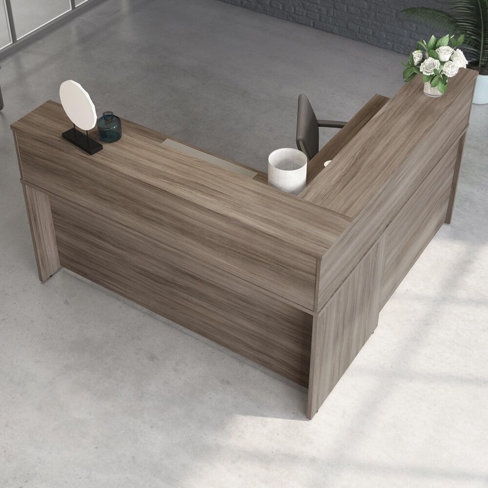 Sauder Affirm 6-Piece Commercial Office Desk Suite in Hudson Elm, , large