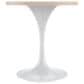 Leisuremod LeisureMod Verve Collection 27 Round Dining Table, White Base with Light Natural Wood MDF Top, , large