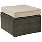 Crosley Furniture Palm Harbor Wicker Ottoman With Sand Cushion, , large