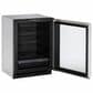 U-Line 4.9 Cu. Ft. Glass Door Refrigerator with Lock and Left Hinge in Stainless Steel, , large