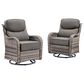 Sunwell Garden Patio Swivel Glider Chair with Gray Wicker in Gray (Set of 2), , large