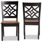 Baxton Studio Nicolette Side Chair in Dark Brown and Walnut Brown (Set of 2), , large