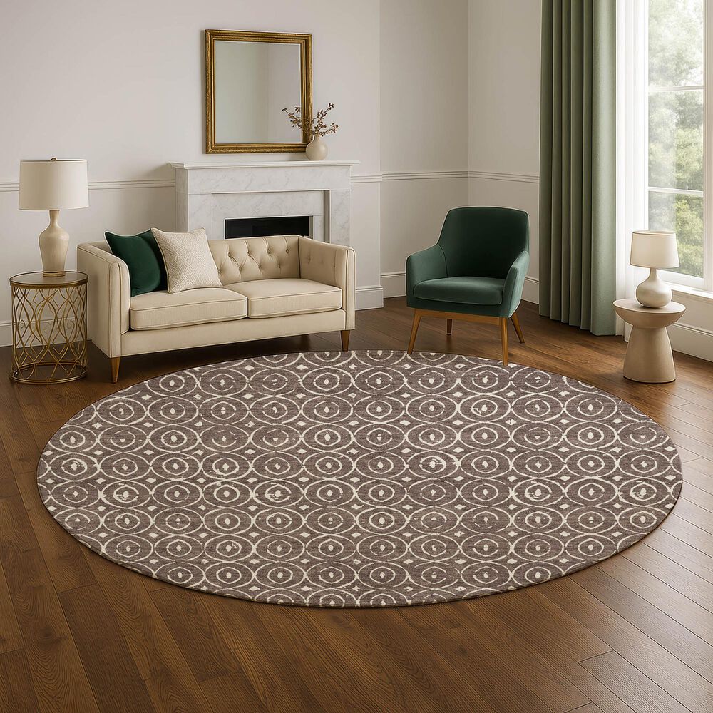 Dalyn Rug Company The Reserve TR12 Brown 8&#39; Round Indoor/Outdoor Area Rug, , large