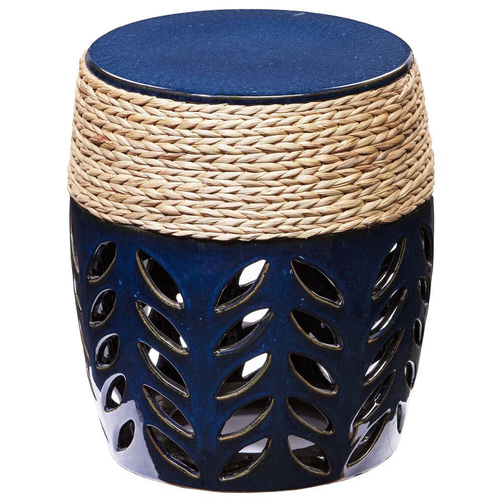 Southern Enterprises Nalissa Ceramic Accent Table in Blue, , large